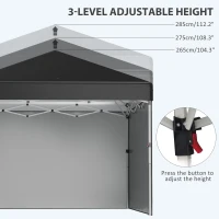 Outsunny 10' x 10' Pop Up Canopy Tent with 3 Sidewalls, Leg Weight Bags and Carry Bag, Height Adjustable, Instant Party Tent Event Shelter Gazebo for Garden, Patio, Black(m-5)