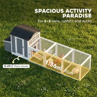 PawHut 118"L Chicken Coop, Large Wooden Hen House with Run, Pull-Out Tray, Waterproof Roof, Nesting Box, Swing, Roosting Bars(m-4)
