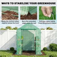 Outsunny 7' x 5' x 6' Walk-in Greenhouse for Outdoors with Mesh Door, 18 Shelf Hot House with Trellis, Plant Labels, UV Protective, Steel Frame for Growing Flowers, Herbs, Vegetables, Saplings, Green(m-7)