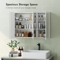 HOMCOM Three-Mirror Bathroom Medicine Storage Cabinet - White(m-4)