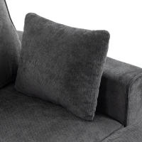 HOMCOM Modular Sectional Sofa Bed with Reversible Storage Ottoman, Pull Out Sleeper Sofa with Spring Cushion, Dark Grey(m-9)