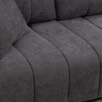 HOMCOM Sectional Couch with Integrated Seat, 3 Seater L-Shaped Sofa with Changeable Chaise, Spring Cushion, Charcoal Grey(m-11)