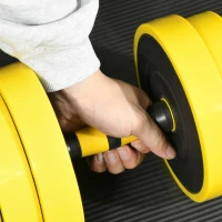 Soozier Dumbbell & Barbell Adjustable Set 66lbs Plate Bar Clamp Rod for Strength Training, Full Body Workout, Muscle Building Home Gym Sports Area Exercise Ergonomic(m-9)