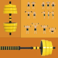 Soozier Dumbbell & Barbell Adjustable Set 66lbs Plate Bar Clamp Rod for Strength Training, Full Body Workout, Muscle Building Home Gym Sports Area Exercise Ergonomic(m-7)