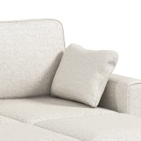 HOMCOM Modular Sectional Sofa Bed with Reversible Storage Ottoman, Pull Out Sleeper Sofa with Spring Cushion, Beige(m-10)