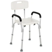 HOMCOM Shower Chair, Mobility Medical Grade Bath Chair, Adjustable Shower Bench with Removable Armrests for Seniors, Handicap, Disabled(m-1)