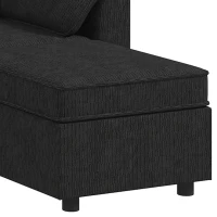 HOMCOM Sectional Sofa Bed Reversible Pull Out Sleeper Sofa Storage Ottoman, Black(m-11)