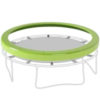Soozier 14FT Trampoline Spring Cover, Safety Trampoline Pad Replacement, Waterproof and Tear Resistant, All Weather Trampoline Accessories, No Holes for Pole, Green(m-11)