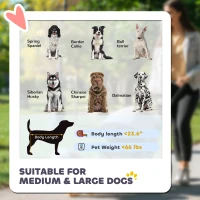 PawHut Dog Stroller for Large Medium Small Dogs up to 66 Lbs. 23.5" in Body Length, One-Click Foldable Pet Cat Stroller with Storage, Shock Absorption Wheels, Mesh Window, Safety Leash, Gray(m-5)