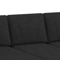 HOMCOM Sectional Sofa Bed Reversible Pull Out Sleeper Sofa Storage Ottoman, Black(m-9)