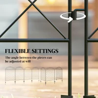 Outsunny Garden Fence, 4 Pack Steel Fence Panels, 11.5' L x 43" H, Rust-Resistant Decorative Border Flower Edging for Yard, Landscape, Patio, Outdoor Decor, Curved Vines(m-5)