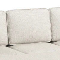 HOMCOM Modular Sectional Sofa Bed with Reversible Storage Ottoman, Pull Out Sleeper Sofa with Spring Cushion, Beige(m-11)