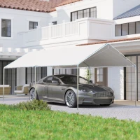 Outsunny 10' x 20' Carport Heavy Duty Galvanized Car Canopy with Included Anchor Kit, 3 Reinforced Steel Cables, White(m-1)