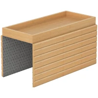 HOMCOM Bamboo Couch Arm Tray, Sofa Armrest Tray with Flexible Roll-up Design and Wide Compartment, Natural(m-12)