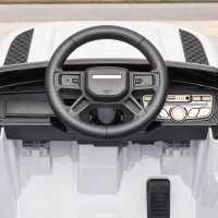 Qaba 12V Ride on Car Licensed Land Rover with Remote, Suspension, Slow Start, 3 Speeds, Lights, Music, Horn for 3-5, White(m-9)