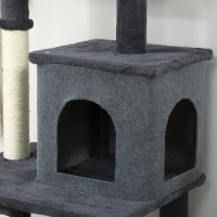 PawHut 52 Inch Cat Tree with Scratching Posts, Cat Bed, Condo, Grooming Brush, Jumping Platforms, Toy Balls, Anti-tip Kit(m-10)