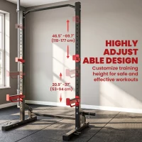 Soozier Power Cage Squat Rack, 1100LB Heavy-Duty Power Rack with Pull-Up Bar, Adjustable J-Hooks, Plates and Barbell Storage(m-7)