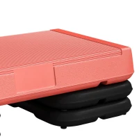 Soozier Adjustable Aerobic Stepper, 3-Level Exercise Step Platform with Risers 4", 6", 8", for Home Gym Fitness Workout, 330lbs Weight Capacity, Red(m-10)