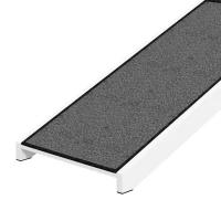 PawHut Pet Ramp, Bed Steps for Dogs Cats with Non-slip Carpet, 49"L x 16"W x 14"H, White Grey(m-11)