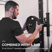 Soozier 1-Inch Weight Plates, Barbell Weights Set for Weightlifting and Strength Training, 2 x 17lbs + 2 x 11lbs(m-5)