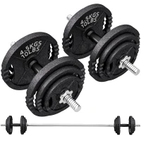 Soozier Adjustable Dumbbell Set, 2 in 1 Weights Dumbbells Set for Home Gym, 112lb Free Weights with Non-Slip Grip(m-9)