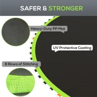 Soozier Trampoline Replacement Mat, Fits 14' Trampoline w/ 80 V-Hooks & 5.5" Springs (Spring & Frame not Included), Green(m-5)