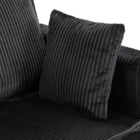 HOMCOM Modular Sofa, U-Shaped Corduroy Couch with Dual Storage Ottoman, Under-Seat Storage, 4 Pillows, Dark Grey(m-9)