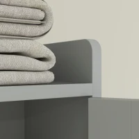 HOMCOM Modern Over the Toilet Storage Cabinet with 2 Doors, Above Commode Storage Cabinet with Toilet Paper Holder, Grey(m-11)