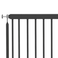 PawHut 26"-37" Dog Gate, Adjustable Pet Gate, Fits 18" Tall with 2 Extension, Pressure Mount Kit for Stairs and Doorways, Black(m-9)