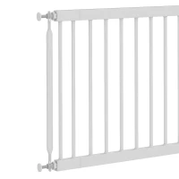 PawHut 26"-37" Dog Gate, Adjustable Pet Gate, Fits 18" Tall with 2 Extension, Pressure Mount Kit for Stairs and Doorways, White(m-11)