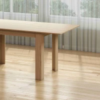 HOMCOM Modern Extendable Dining Table, 55.1 x 31.5 in, for 6-8 People, Expandable Dining Table for Kitchen, Natural Wood(m-10)