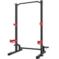 Soozier Power Cage Squat Rack, 1100LB Heavy-Duty Power Rack with Pull-Up Bar, Adjustable J-Hooks, Plates and Barbell Storage(m-2)