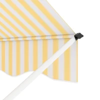 Outsunny 10x5ft Manual Retractable Awning, Patio Sun Shade Canopy Shelter with 5.6-9.2ft Support Pole, Water Resistant UV Protector, for Window, Door, Porch, Deck, Yellow(m-13)