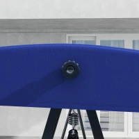 Outsunny 2-Seater Outdoor Porch Swing with Adjustable Canopy, Patio Swing Chair for Garden, Poolside, Backyard, Dark Blue(m-10)