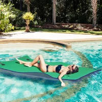 Soozier 9' x 6' Lily Pad Water Mat for 2 Adults, Floating Water Pad for Lake, Pool, Ocean, Beach, and Boating, Green(m-9)