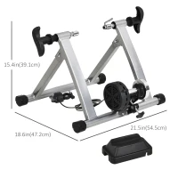 Soozier Bike Trainer Magnetic Bicycle Stand Indoor Exerciser w/ Quick Release Skewer, 5 Levels Resistance Silver(m-3)
