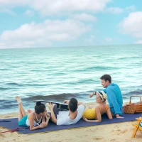 Soozier 9' x 6' Lily Pad Water Mat for 2 Adults, Floating Water Pad for Lake, Pool, Ocean, Beach, and Boating, Blue(m-8)