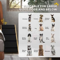 PawHut Adjustable Dog Ramp for Bed, Sofa, with Non-Slip Surface, Folding Dog Stair for Small, Medium, Large Dogs(m-4)