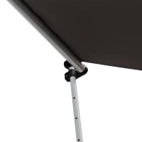 Outsunny 10x5ft Manual Retractable Awning, Patio Sun Shade Canopy Shelter with 5.6-9.2ft Support Pole, Water Resistant UV Protector, for Window, Door, Porch, Deck, Grey(m-11)
