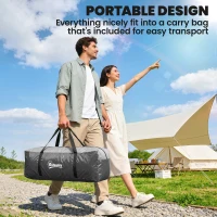 Outsunny 5 Person Family Tent, Outdoor Camping Tent with Lighting Hook, Carrying Bag for Camping, Hiking and Travelling, Black(m-7)