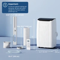 HOMCOM 14000 BTU 5-in-1 Portable Air Conditioner with Cool, Heat, Dehumidifier, Fan, Sleep, WiFi Voice Control, White(m-3)