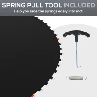 Soozier Trampoline Replacement Mat, Fits 14' Trampoline w/ 80 V-Hooks & 5.5" Springs (Spring & Frame not Included), Black(m-6)
