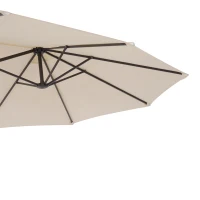 Outsunny 15' Outdoor Patio Umbrella with Twin Canopy Sunshade Steel Table Umbrella with Lift Crank Beige(m-13)
