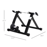 Soozier Foldable Indoor Bike Trainer, Stationary Bicycle Stand for Riding Exercise, 26-28" & 700C Wheels, Quick Release Skewer & Front Wheel Riser Block Included, Black(m-3)