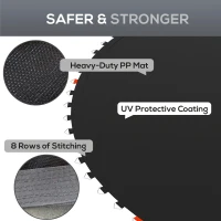 Soozier Trampoline Replacement Mat, Fits 14' Trampoline w/ 80 V-Hooks & 5.5" Springs (Spring & Frame not Included), Black(m-5)