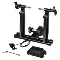 Soozier Indoor Bike Trainer Magnetic Bicycle Stand with Quick Release Skewer, 5 Levels Resistance, Black(m-11)
