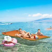 Soozier 9' x 6' Lily Pad Water Mat for 2 Adults, Floating Water Pad for Lake, Pool, Ocean, Beach, and Boating, Orange(m-2)