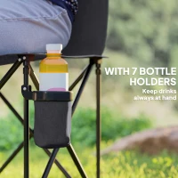 Outsunny 6 Seat Folding Camping Chair with Cup Holder and Carrying Case for Camping, Picnic, Sports Events, Dark Grey(m-5)