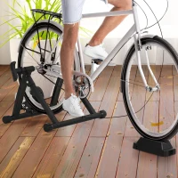 Soozier Indoor Bike Trainer Magnetic Bicycle Stand with Quick Release Skewer, 5 Levels Resistance, Black(m-8)