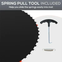 Soozier Trampoline Replacement Mat, Fits 14' Trampoline w/ 80 V-Hooks & 5.5" Springs (Spring & Frame not Included), Black(m-6)